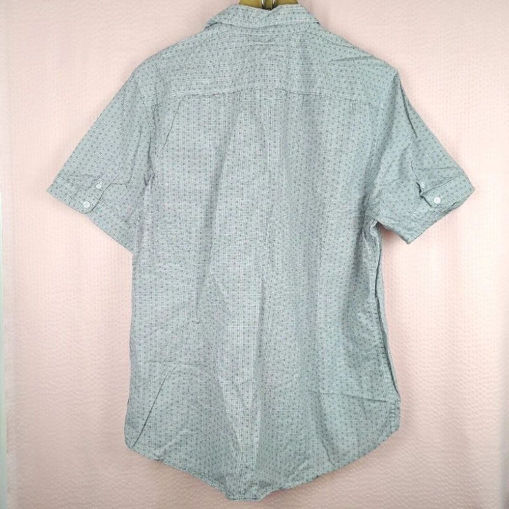 Guess Men Short Sleeve Shirt Gray Dot Print Size L 100% Cotton - Picture 6 of 8